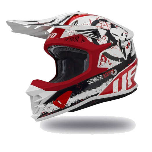 Kiiver MX/Enduro UFO Plast INTREPID HE134, valge/punane
