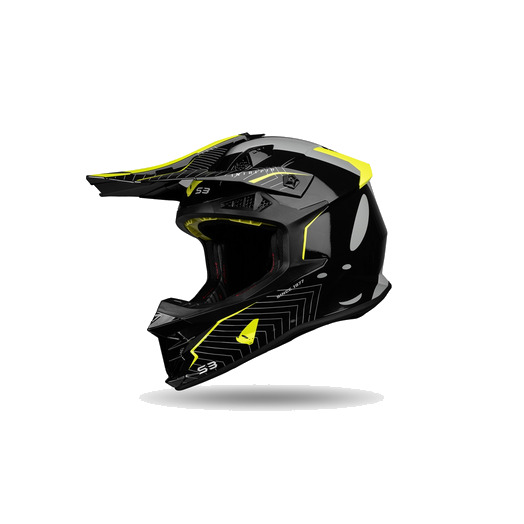 Kiiver MX/Enduro UFO Plast INTREPID TG HE155, must/kollane L
