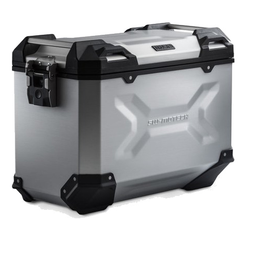 TRAX ADV L vasak küljekohver, alumiinium, 45L, hõbedane