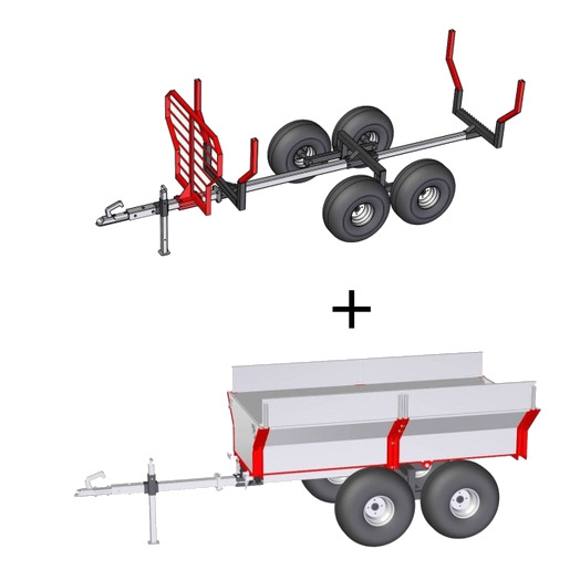 ATV palgihaagis + kast 2-in-1