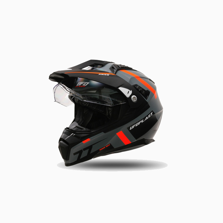 Kiiver MX/Enduro UFO Plast ARIES, hall/oranž