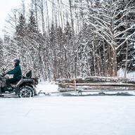 Timber sled: (timber trailer on skis)