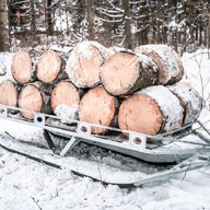 Ski sled: (platform trailer on skis)