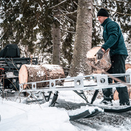 Ski sled: (platform trailer on skis)