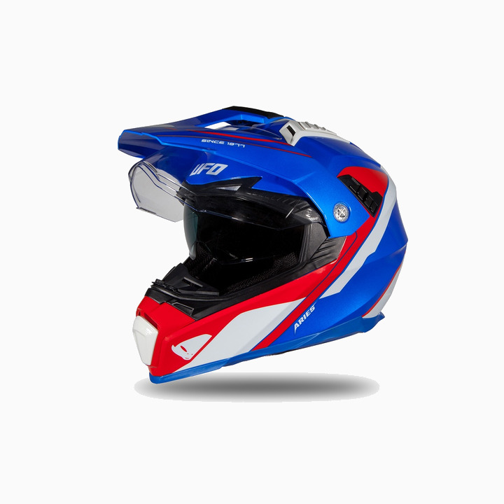 Kiiver MX/Enduro UFO Plast ARIES CROSSOVER HE181, sinine/punane/valge