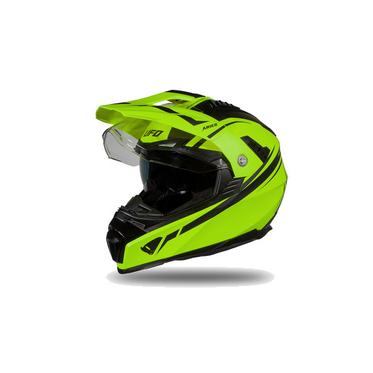 Kiiver MX/Enduro UFO Plast ARIES CROSSOVER HE179, must/neoonkollane