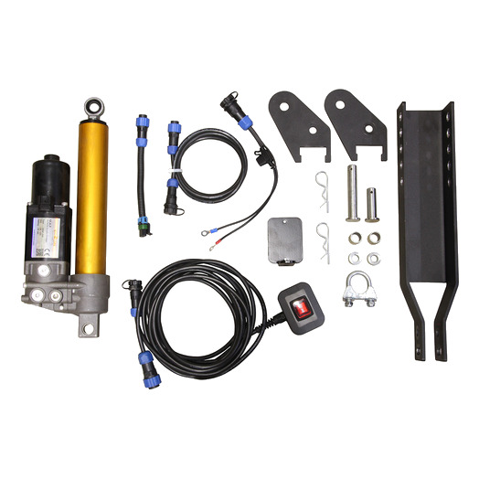Electric-hydraulic height adjuster for flail mower