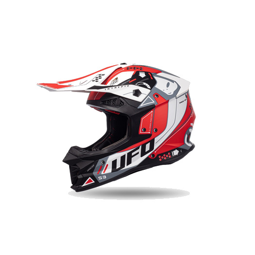 Kiiver MX/Enduro UFO Plast INTREPID TG HE154, punane/valge