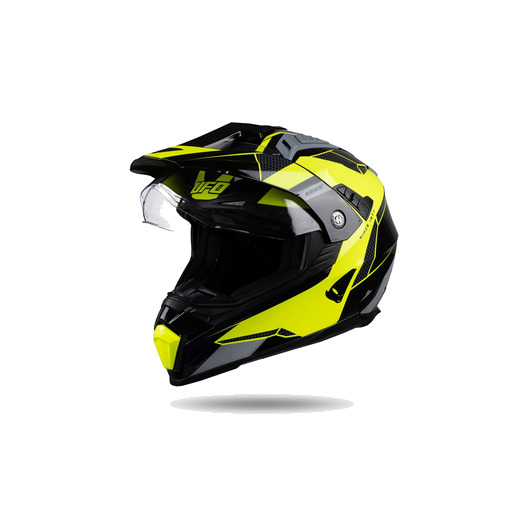 Kiiver MX/Enduro UFO Plast ARIES CROSSOVER HE162, must/kollane