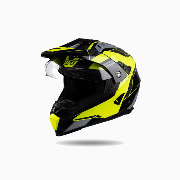 Kiiver MX/Enduro UFO Plast ARIES CROSSOVER HE162, must/kollane 